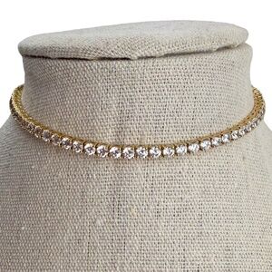 Luv AJ Womens Gold Tone Delicate Pyramid Stud Elegant Tennis Anklet